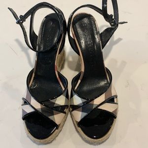 Authentic Burberry wedge sandals